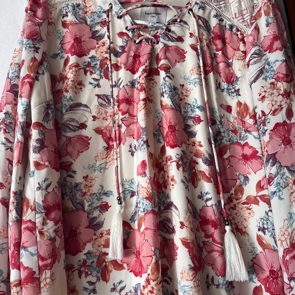 Haute Hippie sz s Hibiscus Flowers Comfortable Bohemian Hippy Dress Floral Dress - Picture 3 of 6